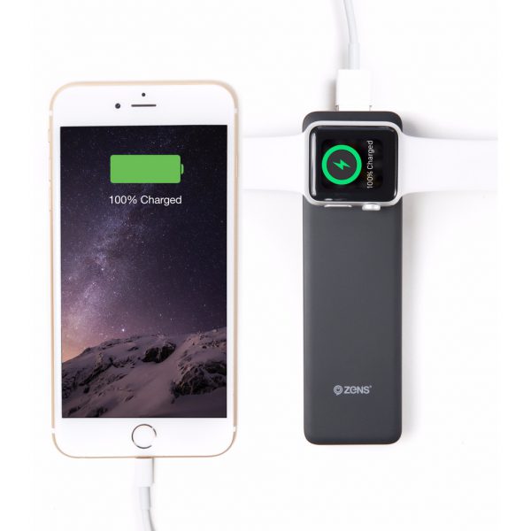 Zens Apple Watch/iPhone Powerbank Zwart Powerbank goedkoop online kopen en ook nooit meer een lege accu? Bestel hem nu bij CoolBlue