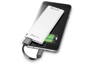 Nooit meer een lege accu met de volgende voordelige powerbank: CELLULAR-LINE Portable Charger USB Free Power Slim 3000mAh Wit